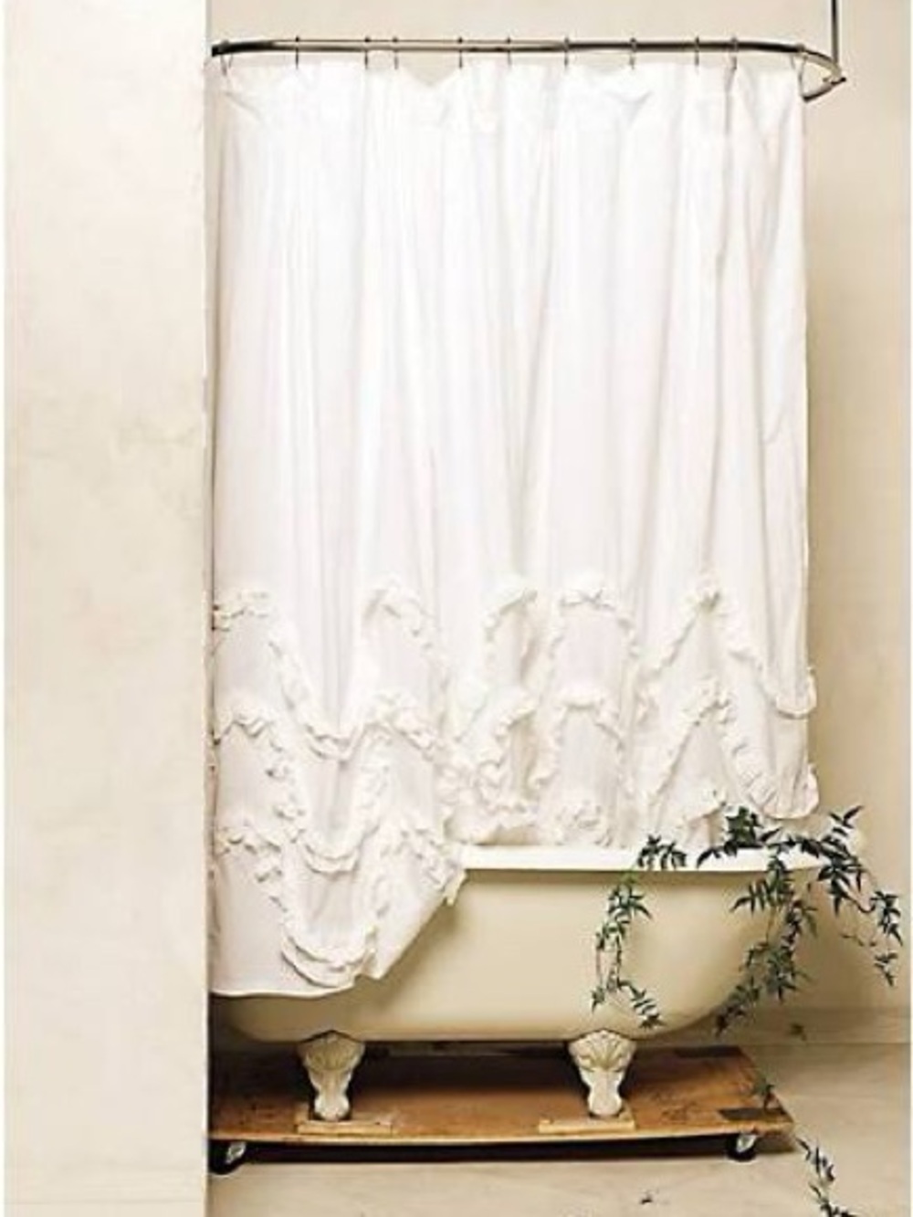 Anthropologie Waves of Ruffles Shower Curtain